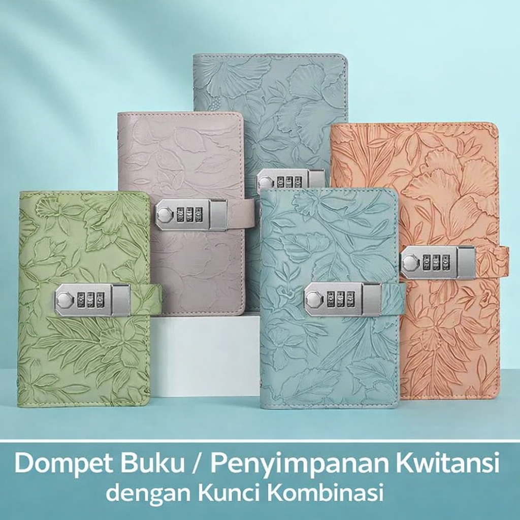 Binder Budget A6 Dompet Tabungan Kunci Password | Cash Organizer Planner Amplop Uang 50 Halaman