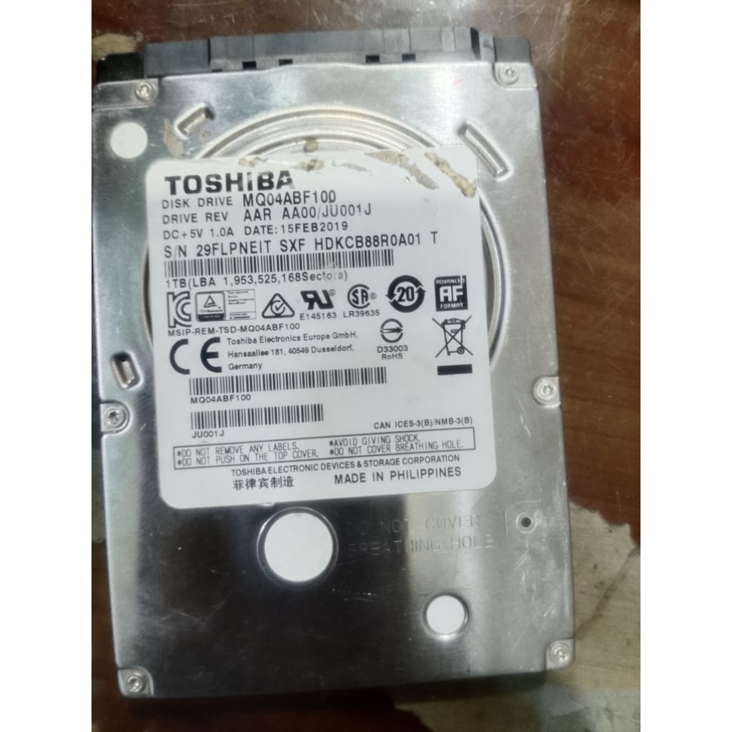 hdd toshiba  2,5  1 tb    sentinel d ba