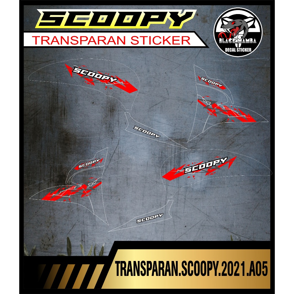 STICKER TRANSPARAN SCOOPY 2021 , STRIPING TRANSPARAN SCOOPY 202 A05