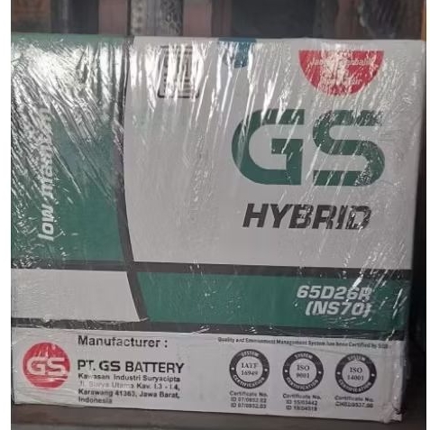 Accu/aki Mobil Merk GS ASTRA HYBRID NS70 (65AH) Untuk Phanter, IKijang, Truck, dll