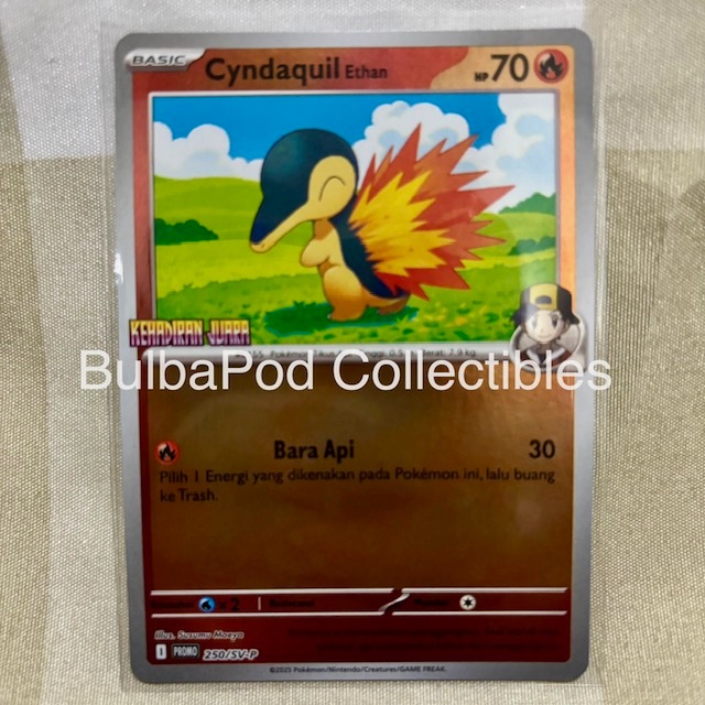 Pokemon TCG Indonesian Cyndaquil Ethan PROMO 250/SV-P Set Spesial Kehadiran Juara