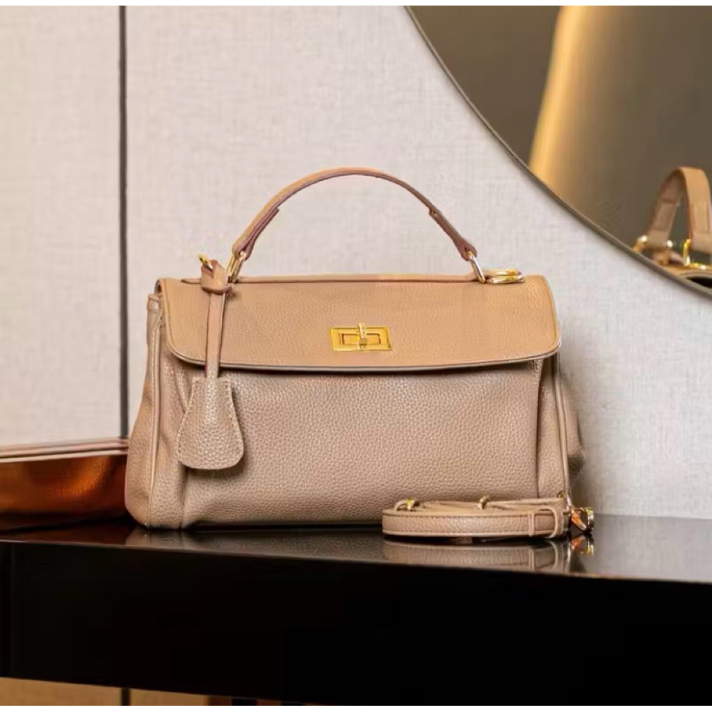 Tas Bahu Wanita Bahan PU Kulit Jeruk