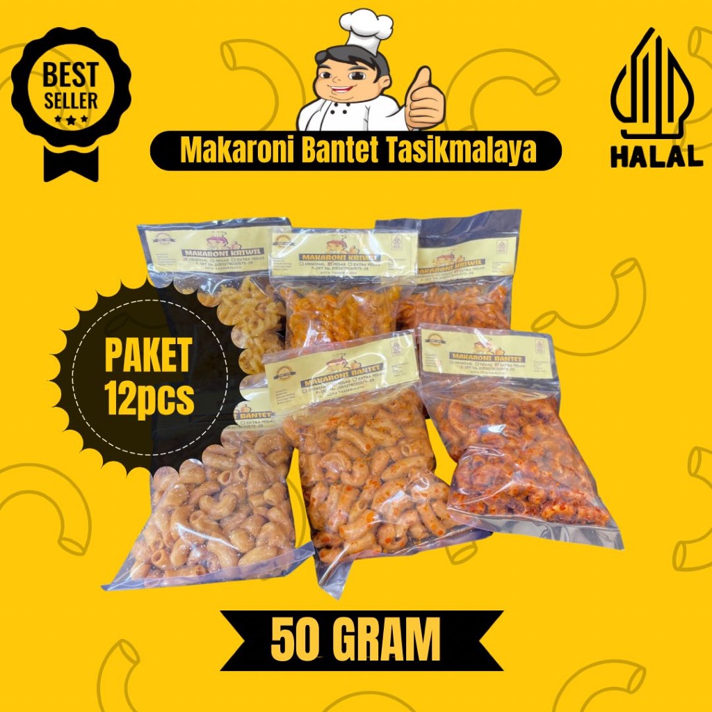 Paket HEMAT Makaroni Bantet/Makaroni Kriwil Cap Koki 60gr