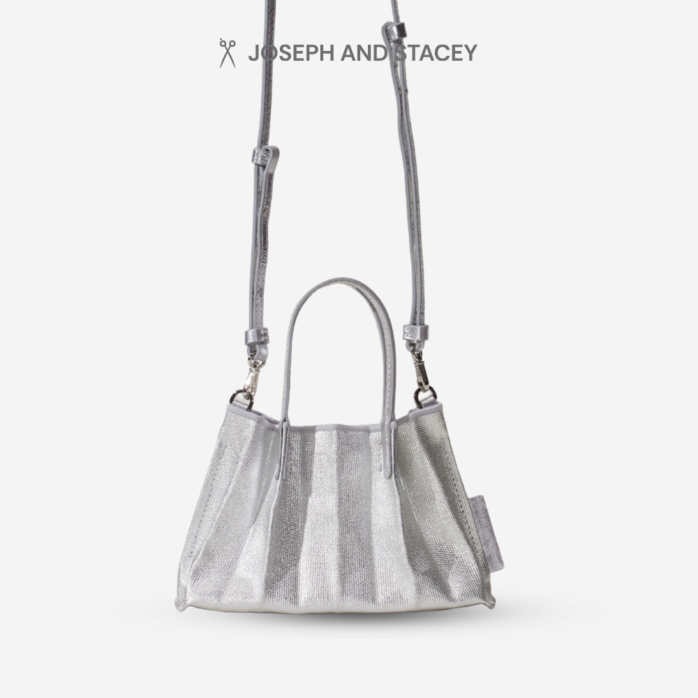 Joseph And Stacey - Lucky Pleats Canvas Coated Baby Bag - Matt Silver