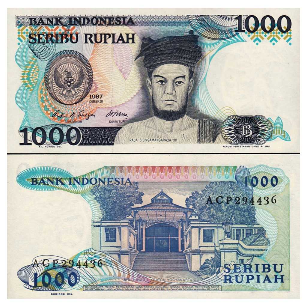Indonesia 1000 Rupiah 1987 UNC-original-Gress