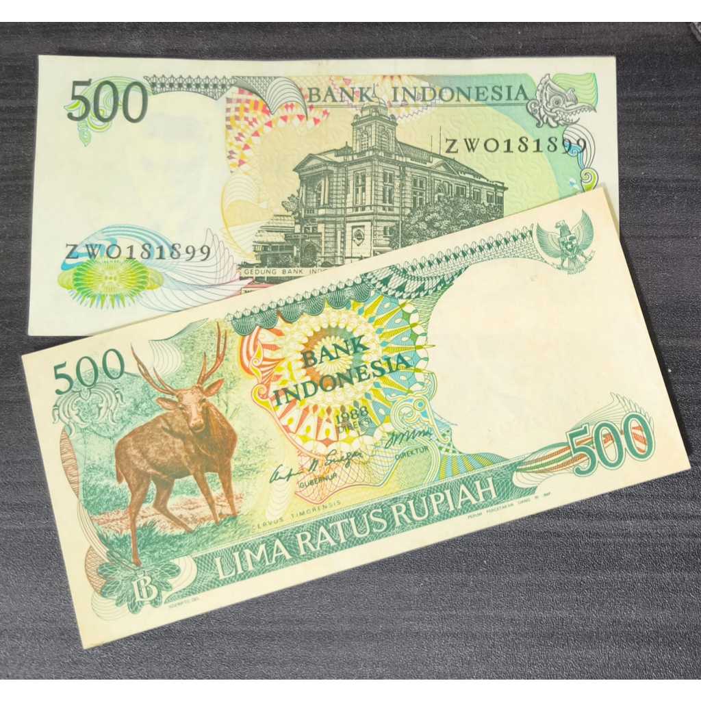 Indonesia 500 Rupiah 1988 UNC-Original-gress "Rusa"