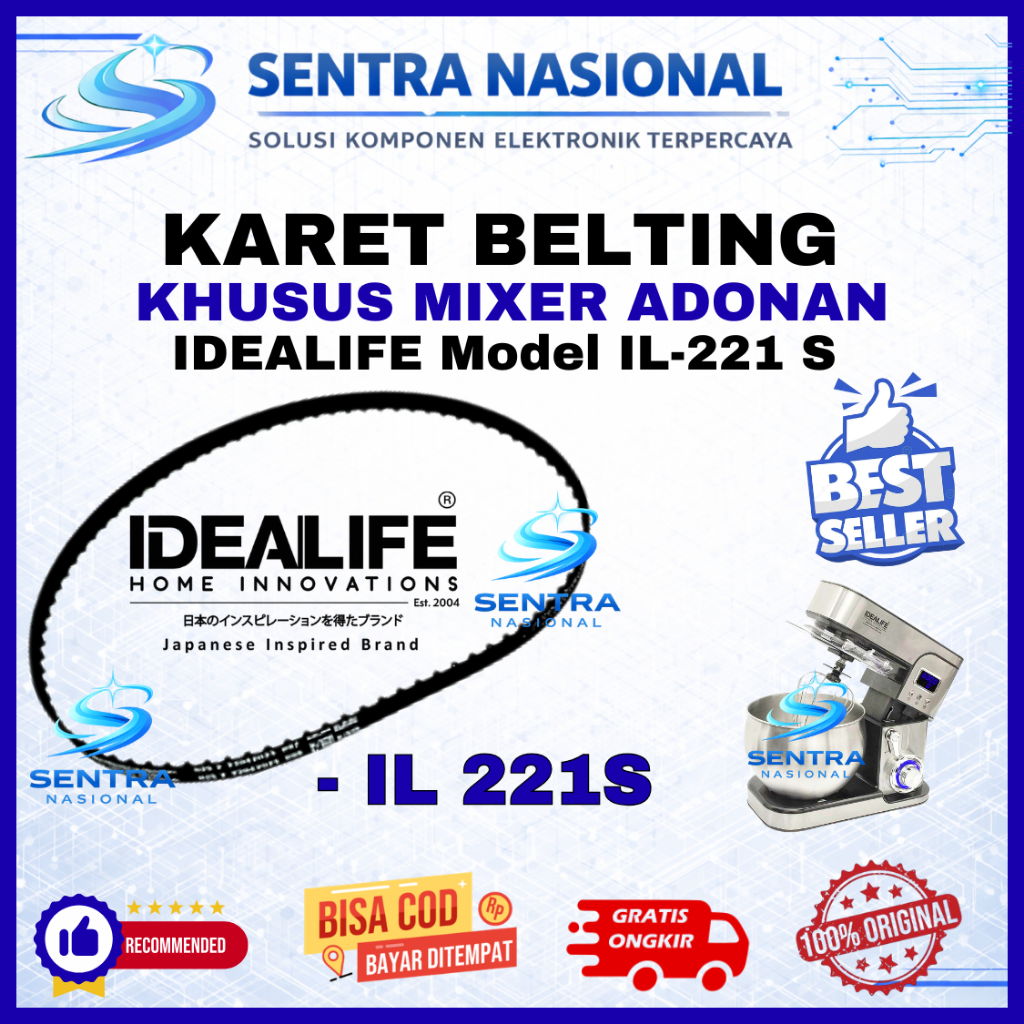 KARET MIXER IDEALIFE IL 221S ORIGINAL | BELTING MIXER IDEALIFE IL221S KUALITAS BAGUS | VANBELT MIXER