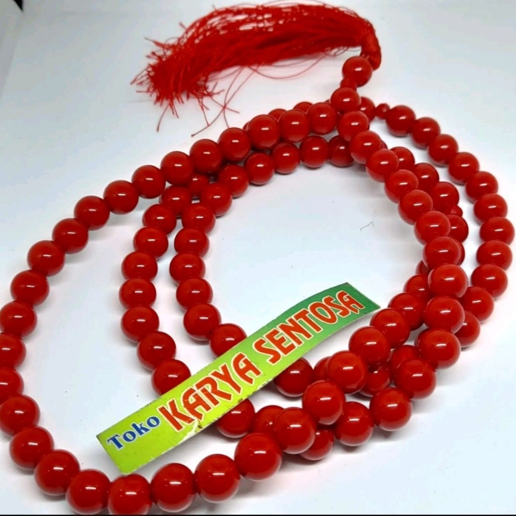 Tasbih Batu Marjan merah 99Butir Original