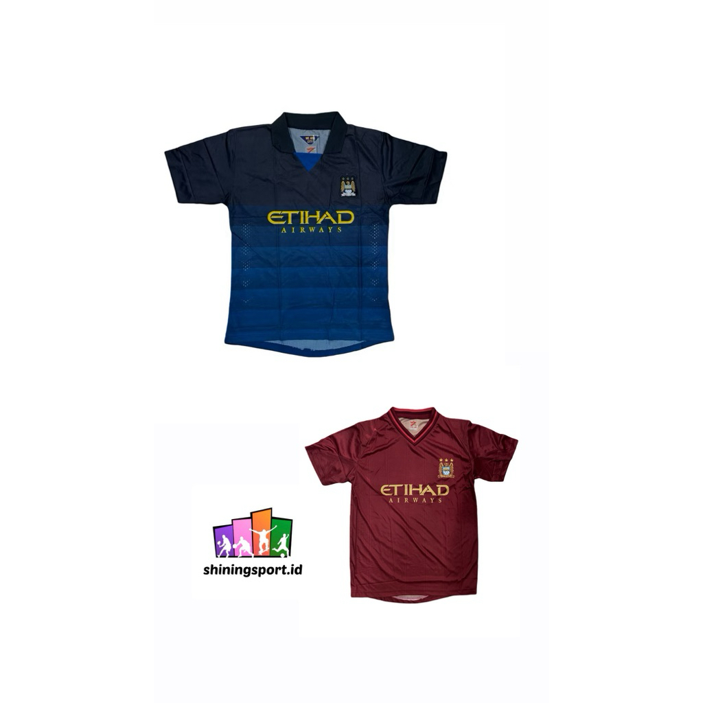 Jersey Bola Anak Hingga Remaja Retro Vintage Manchester City Away 2012/2013 & 2014/2015 All Size Fit