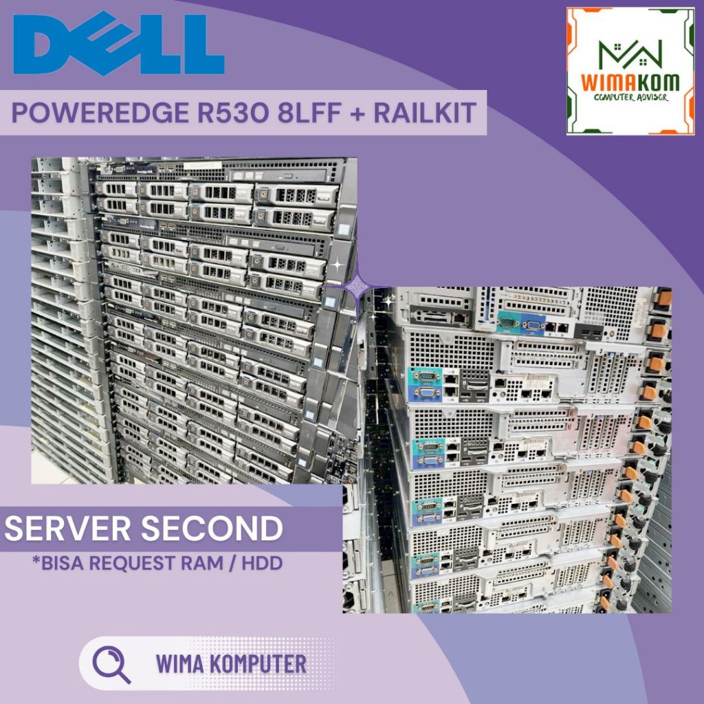 DELL Server R530 2U DOBEL XEON E5 2650V4 RAM 64GB HDD 1TB SAS RAILKIT 2U OK DELL PSU 750WATT X 2 DRA