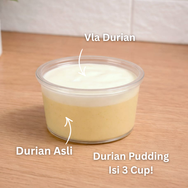 [3 Cup] Pudding Durian Asli - Vla Durian - Zepha Patisserie