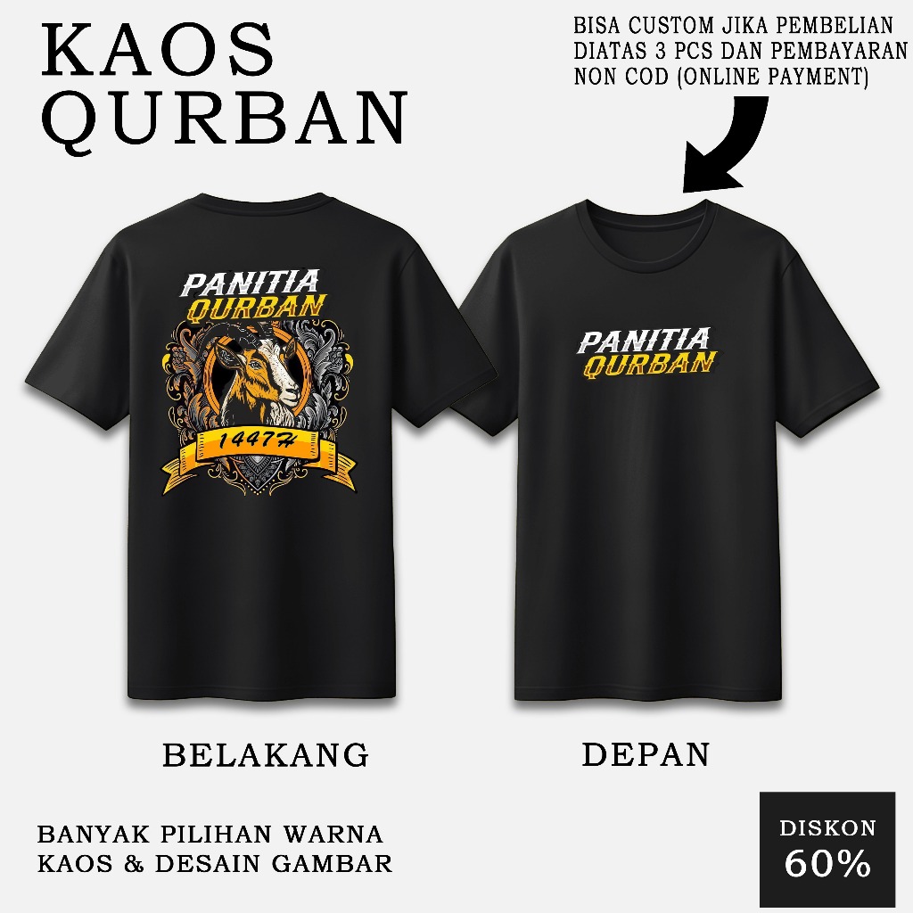 PROMOO KAOS QURBAN | KAOS PANITIA QURBAN | BAJU CUSTOM PANITIA QURBAN