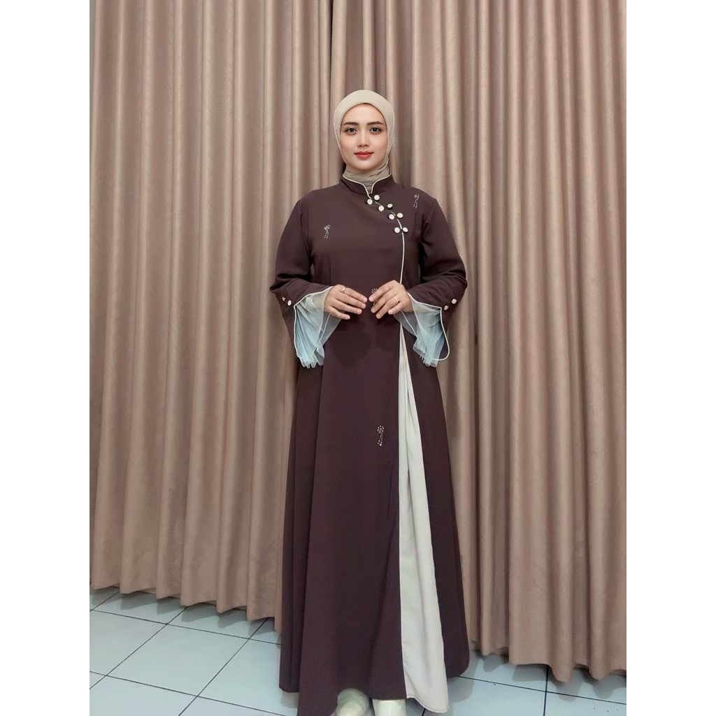 chongsam Dress wanita muslim sabrina ANTI UV premium gamis wanita mewah