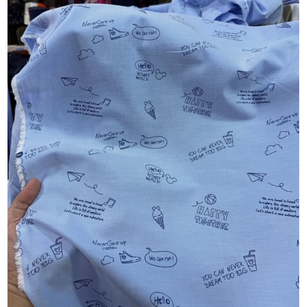 Bahan oxford print ~ Kain oxford motif ~ Bahan oxford meteran (harga 0,5 meter)