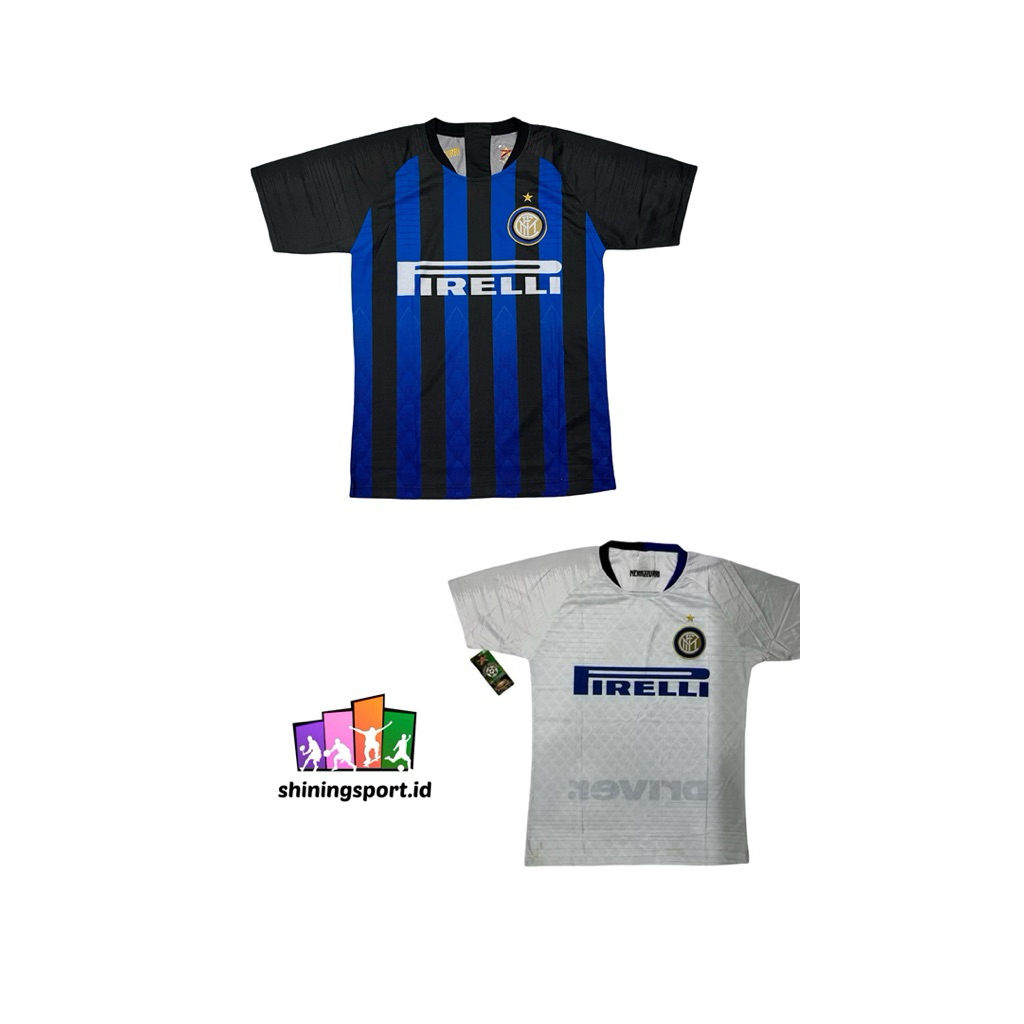 Jersey Bola Dewasa Retro Vintage Inter Milan Home Away 2018/2019 All Size Fit To XL 7 Stars 100% Pol