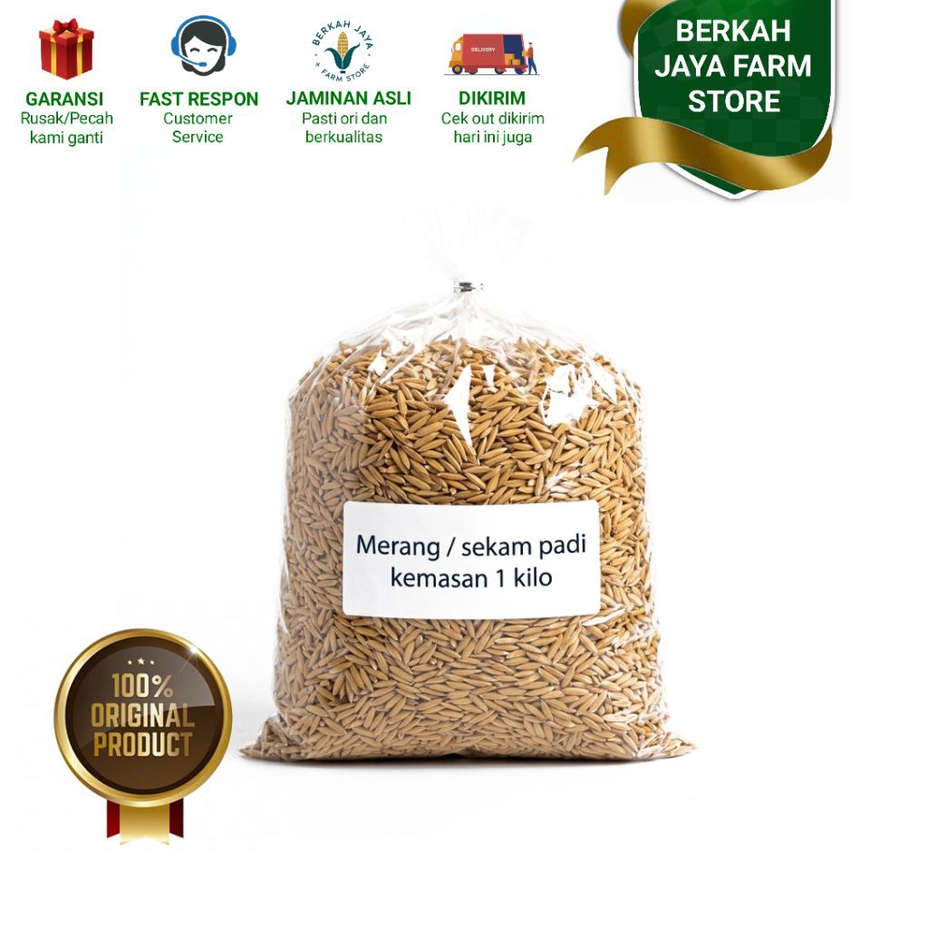 Termurah 1 kg sekam / merang padi bersih