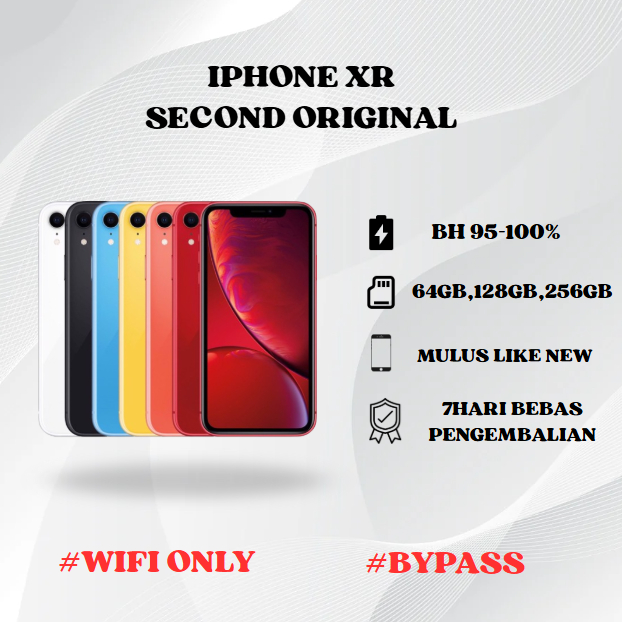 IPHONE XR WIFI ONLY 64GB/128GB/256GB Bekas Second Original Mulus Fullset Game/Live/Merekam Video