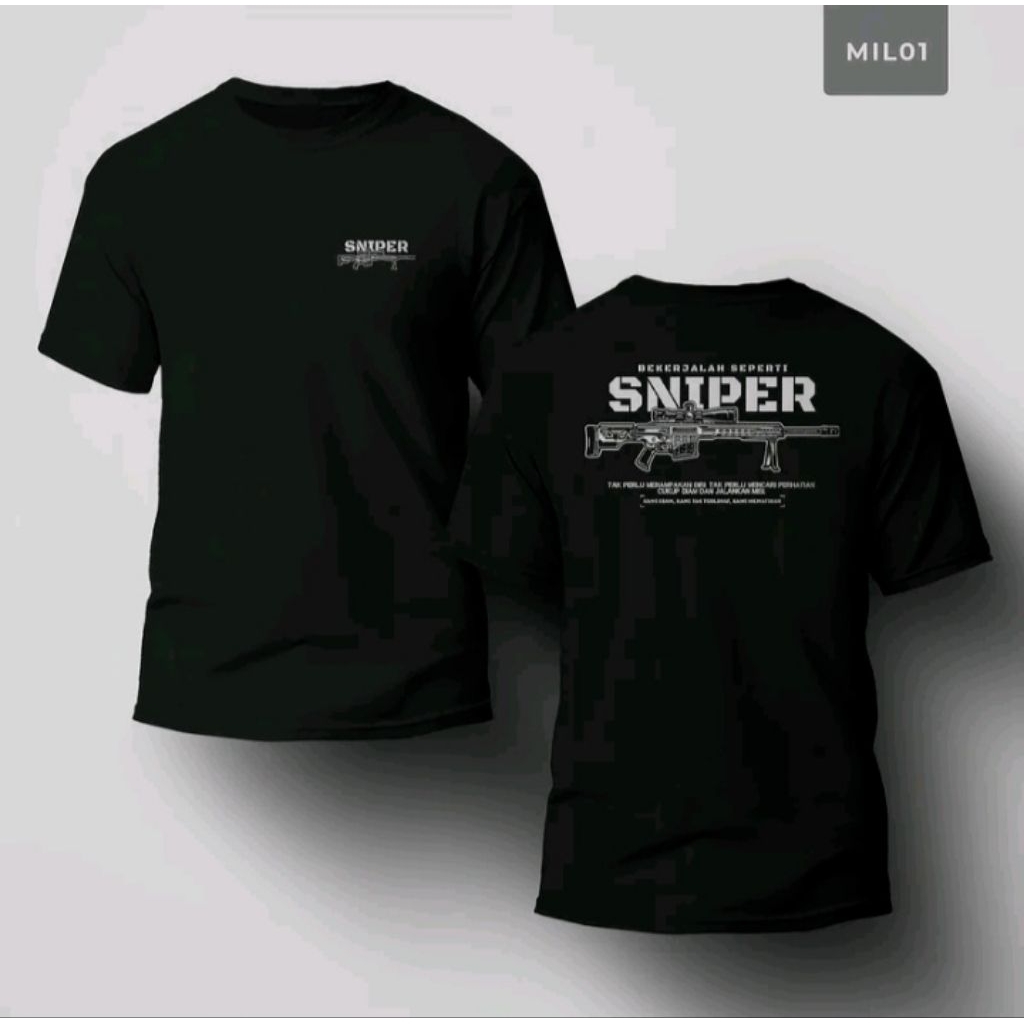 Kaos T-Shirt Tactical-SNIPER Lengan Pendek-Kaos Desain Sablon