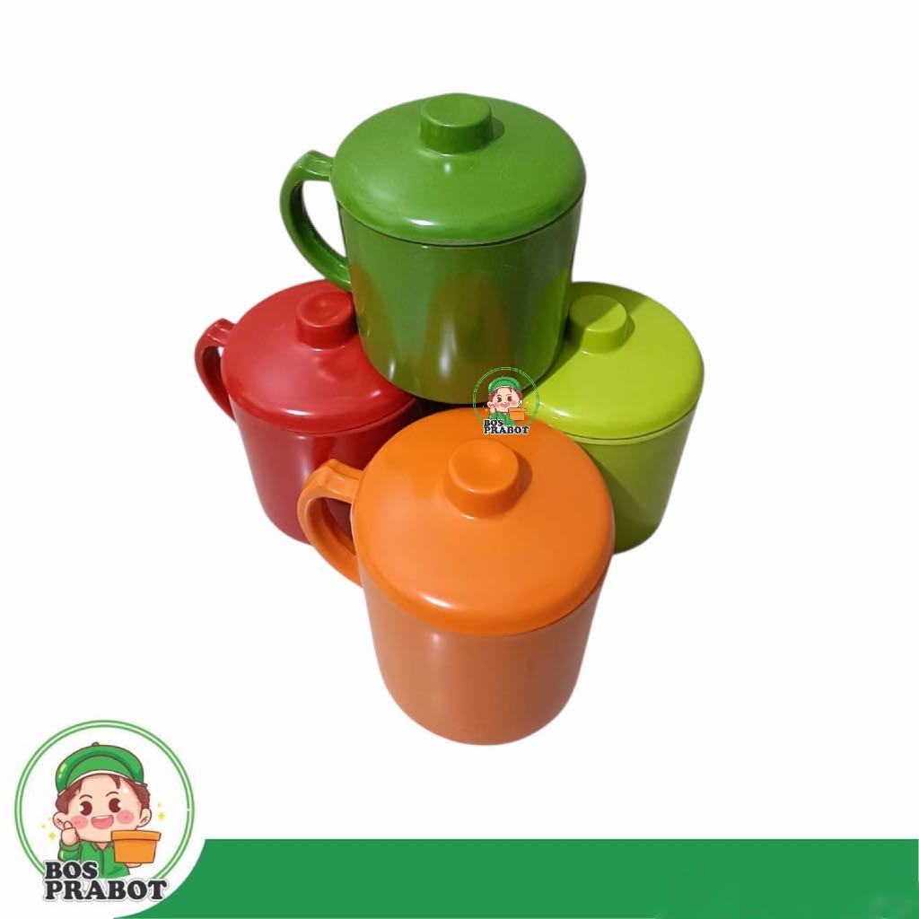 MUG MELAMIN BESAR 600ML / MUG MELAMIN DENGAN TUTUP / CUNTANG MELAMIN / GELAS GAGANG MELAMIN
