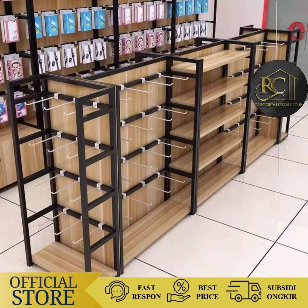Rak Display Gondola Supermarket Rak Toko Kelontongan