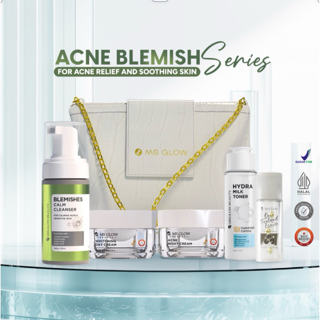 (FREE GIFT/INSTANT/COD) Free Serum Elixir/Mini Essence-MS GLOW PAKET WAJAH NEW SERIES|ACNE | WHITENI