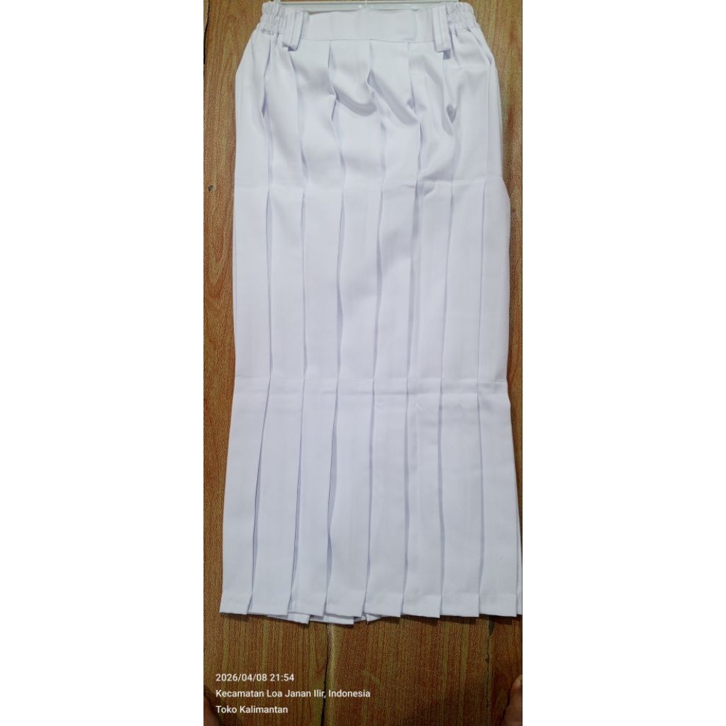 Rok Putih Lipit Sekolah Sd