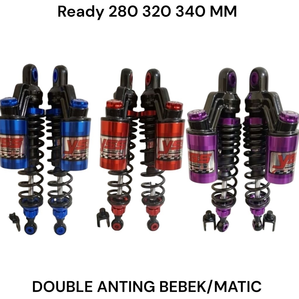 NEW DOUBLE SHOCK ~ SHOCKBREAKER COPY YSS MODEL EXTREME DOUBLE TABUNG ATAS UK 280MM -320MM -340MM FOR