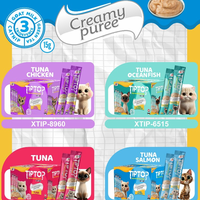 TipTop Snack Kucing by Markotop TipTop Creamy 15 gram | Tip Top Wet Food Cat Creamy 15gr Cemilan Kuc