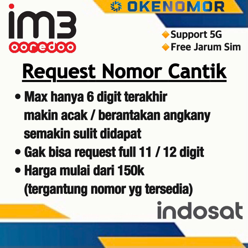 Nomor cantik indosat Request nomor cantik im3