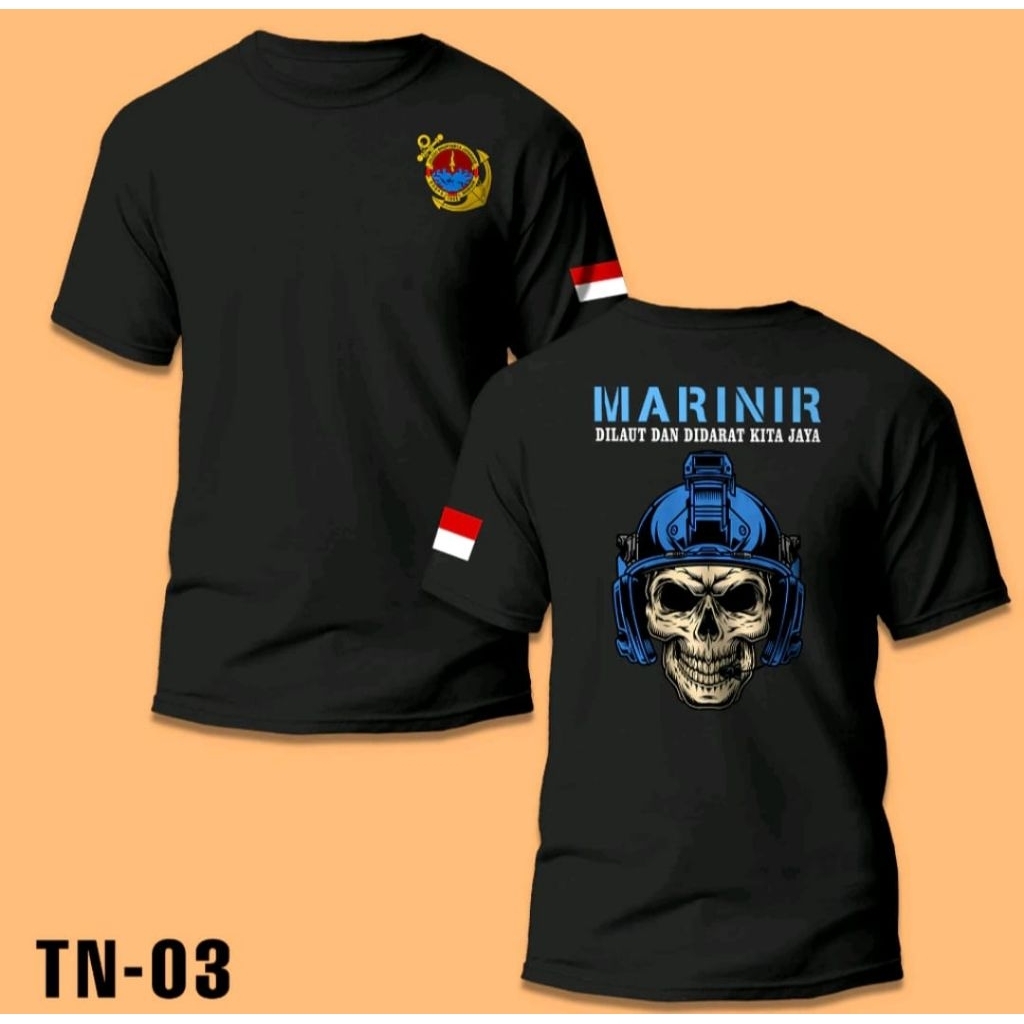 KAOS LENGAN PENDEK MARINIR, WARNA TULISAN BIRU