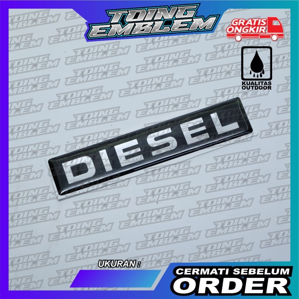emblem diesel kijang kapsul / emblem timbul diesel kijang / stiker diesel kijang kapsul