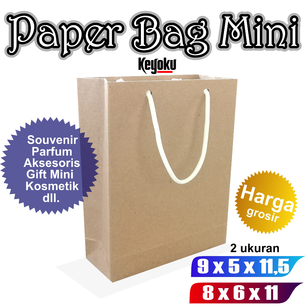 PAPERBAG POLOS MINI MURAH-TAS KERTAS KECIL SOUVENIR/PARFUM/GIFT