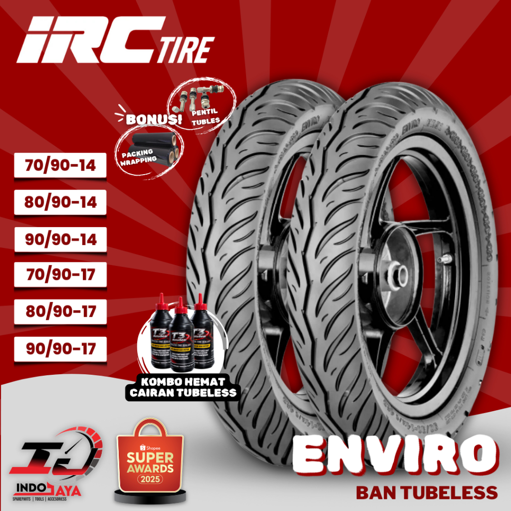 [READY COD] BAN LUAR TUBELESS IRC ENVIRO NR91 (70/90-14 - 80/90-14 - 90/90-14 - 70/90-17 - 80/90-17 