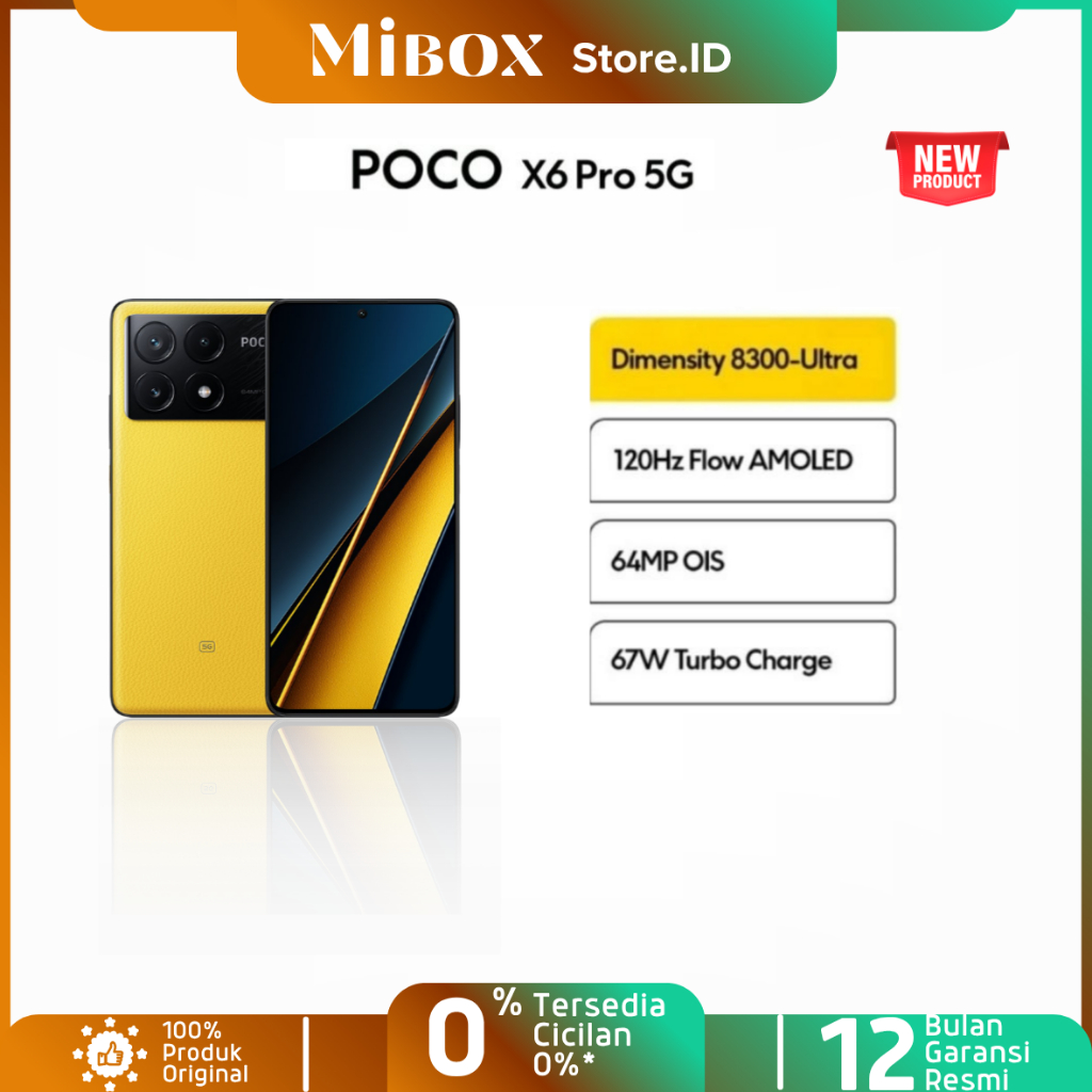 Poco X6 Pro 5G 12/512 | X6 12/256 | Gorilla Glass 5 AMOLED ,GB Garansi Resmi Xiaomi 1 Tahun