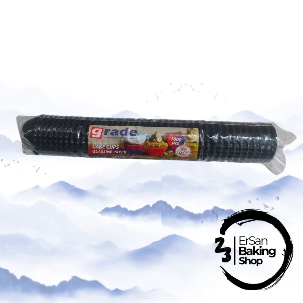 Cup Kertas Hitam Kilat/Paper Cup Hitam Glassine/Cup Kertas Nastar/Kertas Kue Nastar 5.5cm Grade
