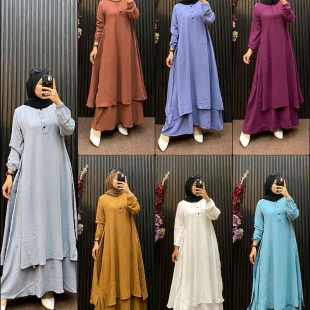 Gamis Malaysia  Madinah LD 110-130 Jumbo  Lengan Karet Busui  Air Flow  Premium Bidadari Butik Serag