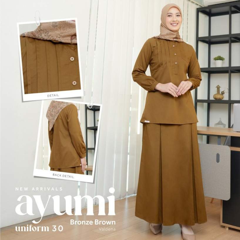 AYUMI UNIFORM 30 BRONZE BROWN, One Set Seragam Khaki ASN/PNS (ETHICA RUMAH FAIQA)