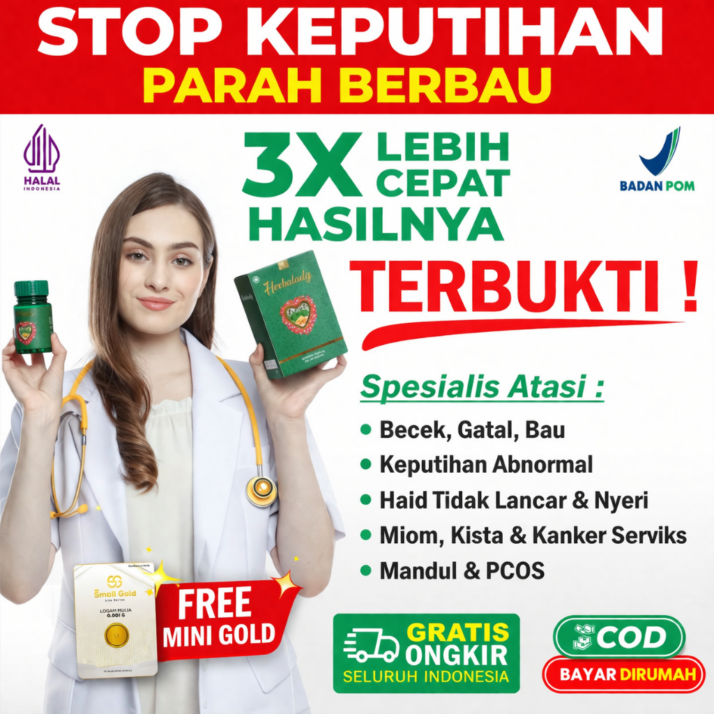 HERBALADY - OBAT KEPUTIHAN HERBAL AMPUH / OBAT TELAT DATANG BULAN AMPUH / OBAT TELAT HAID AMPUH BPOM