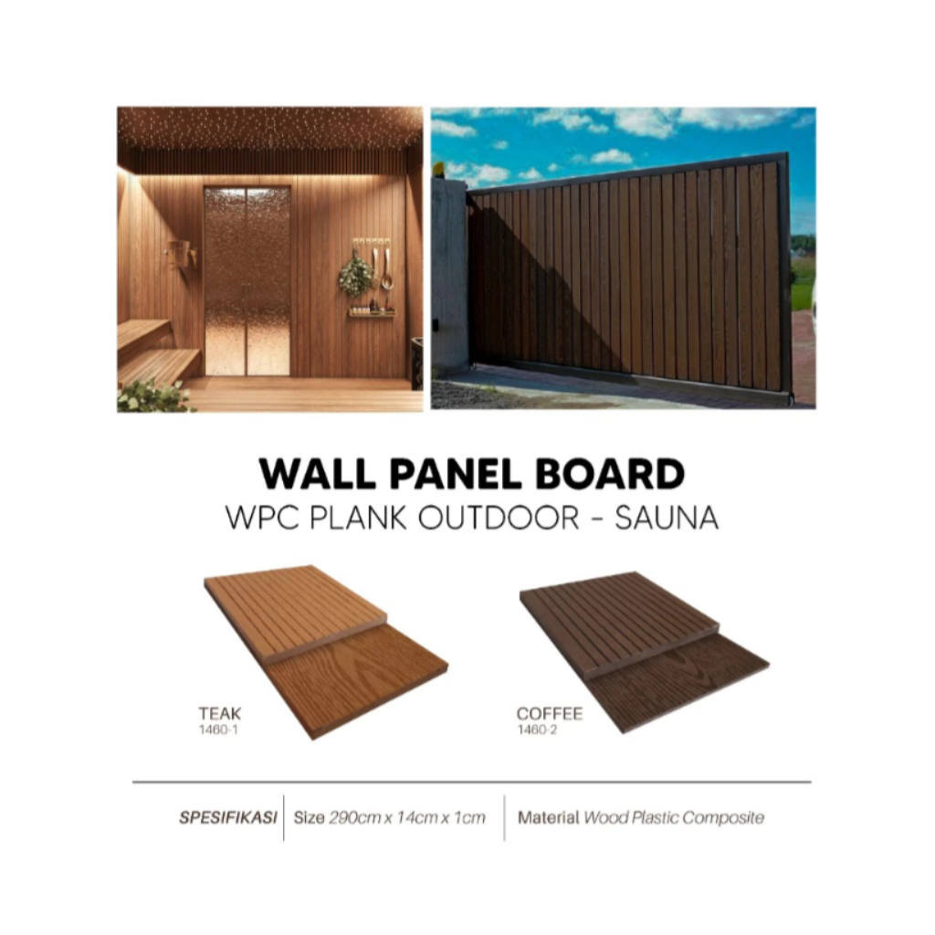 Sauna Wooden Panel Board WPC / Decking Board Indoor & Outdoor / Wallpanel WPC Buat Pagar / Panel Boa