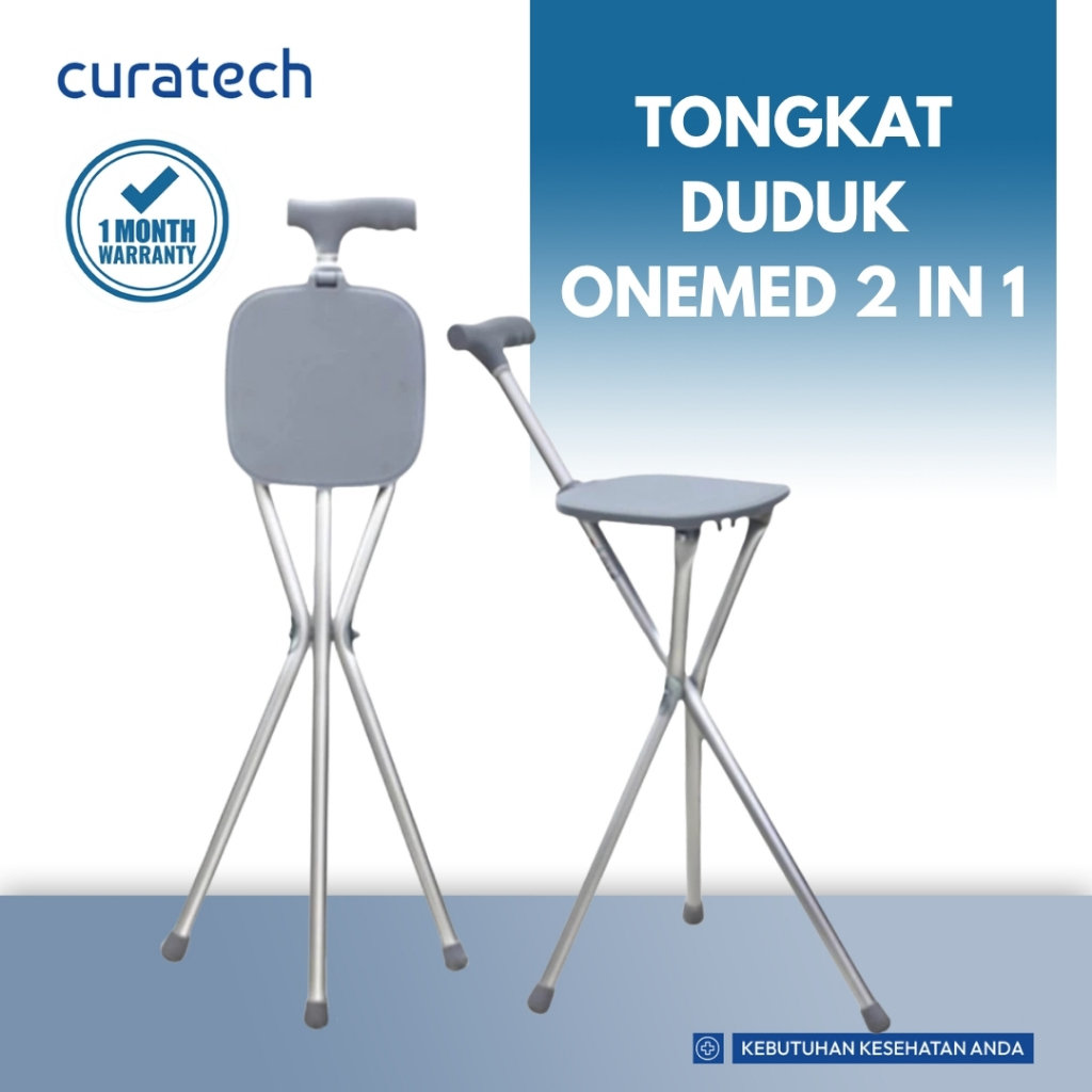 Tongkat + Tempat Duduk OneMed Alat Bantu Jalan / TONGKAT DUDUK / Tongkat Kursi Onemed Tongkat Duduk 