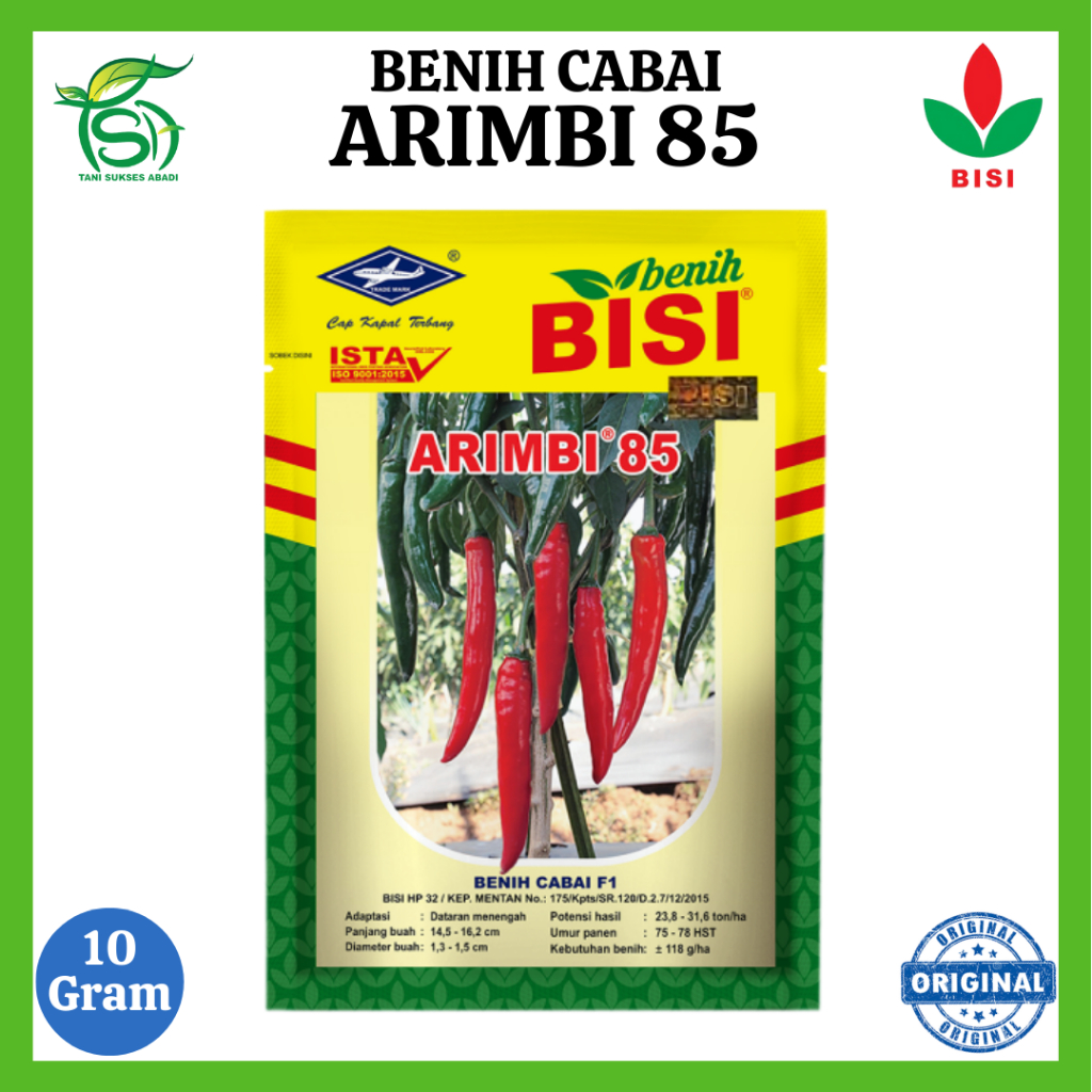 Benih Cabai ARIMBI 85 (10 Gram) - Bibit Cabe Besar Hibrida F1 BISI