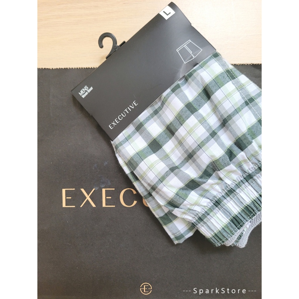 [NEW][BARU] The Executive Celana Boxer Katun Rajut Hijau Kotak