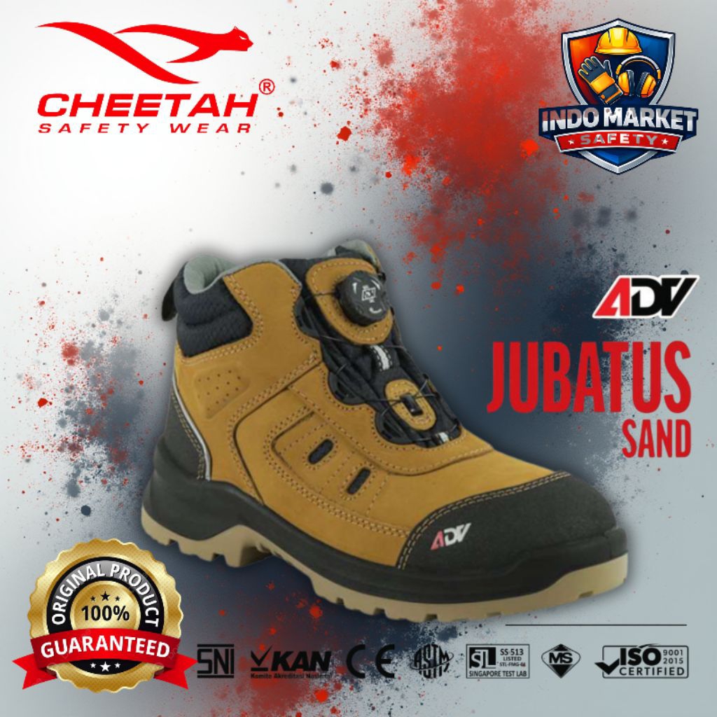 Sepatu safety merk Cheetah ADV Jubatus 6112K Sand Promo
