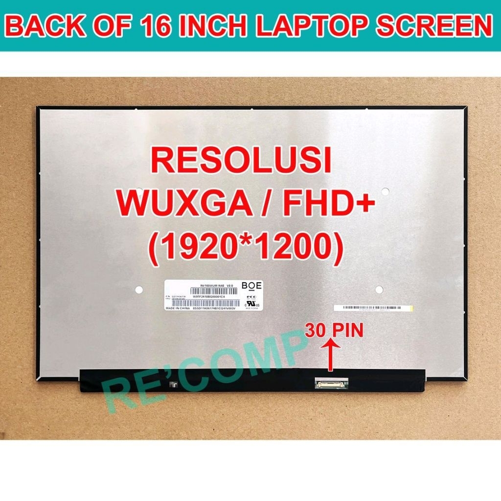 LAYAR LED LCD TECNO MEGABOOK K16S 16.0 INCH WUXGA IPS