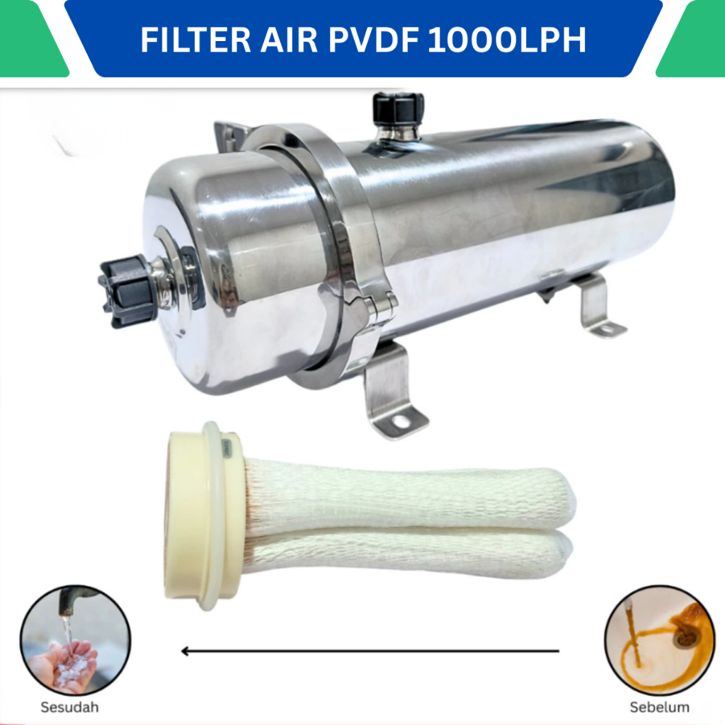 PVDF 1000LPH Penjernih Air sumur 1000 Liter Filter Sumur Saringan Air Limbah Filtrasi Pembersih air