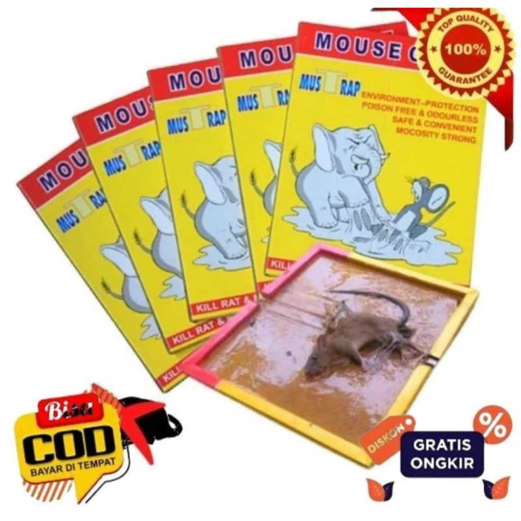 5 Pack Lem Tikus Super Lengket Model Papan / Jebakan Perangkap Tikus Rumah Dan Got / Alat Jebakan Pe