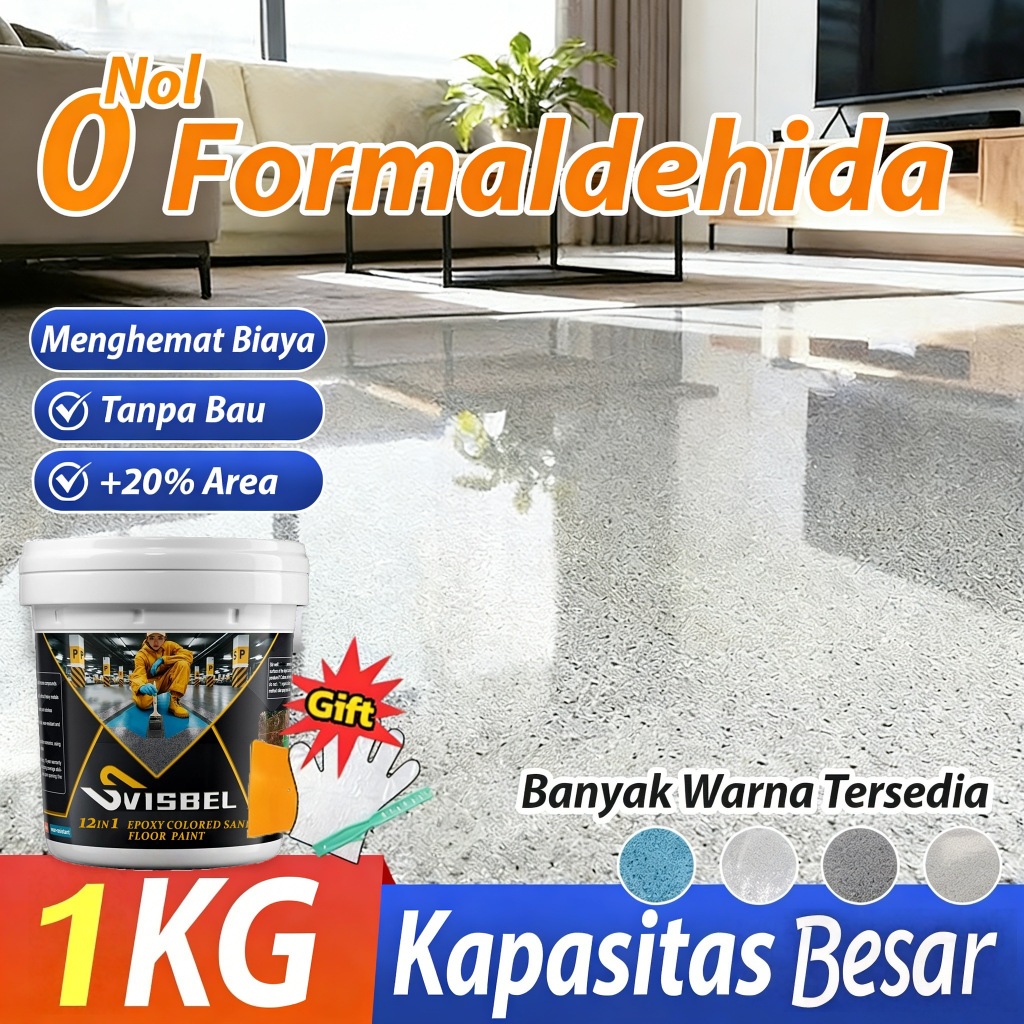 REVOLUSI LANTAI KERAMIK Cat Lantai Pasir Warna - Tutup Keramik Langsung, Hasil Seperti Lantai Baru! 