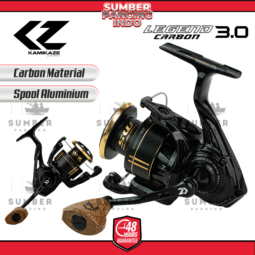 KAMIKAZE Reel Pancing Spinning LEGEND CARBON 3000 SW Reel Spinning 9+1 BB CNC Aluminium Spool