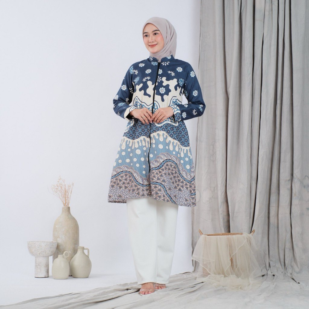 Tunik Tunic Kemeja Baju Busana Seragam Batik Lebaran Hari Raya Idul Fitri Terbaru 2026 Wanita Muslim