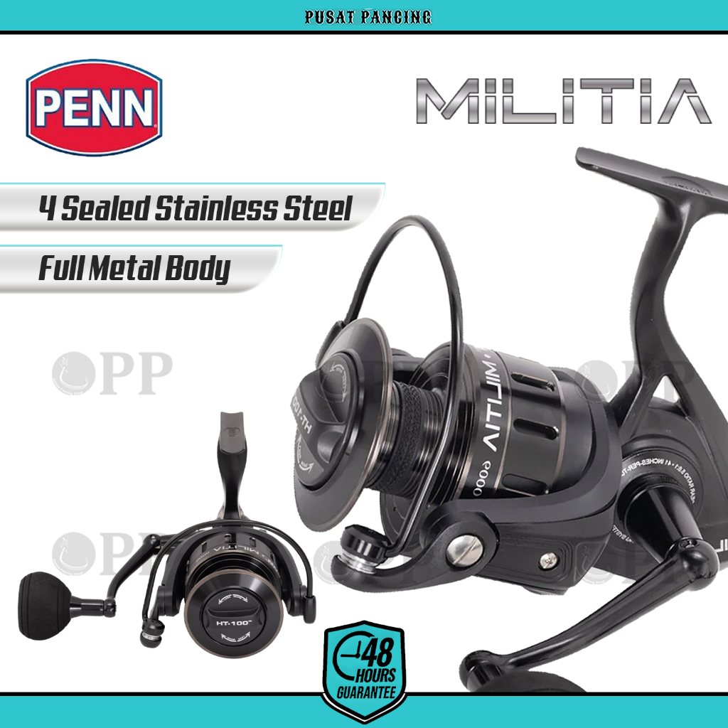 PENN Reel Pancing MILITIA 4000 - 8000 Original Spinning Reel Full Metal HT-100 Drag System